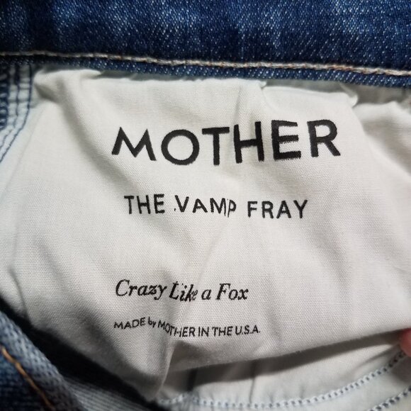 Mother Denim Jeans Blue Womens 28 The Vamp Fray Wash Crazy Like a Fox 1141-383 - Picture 8 of 10